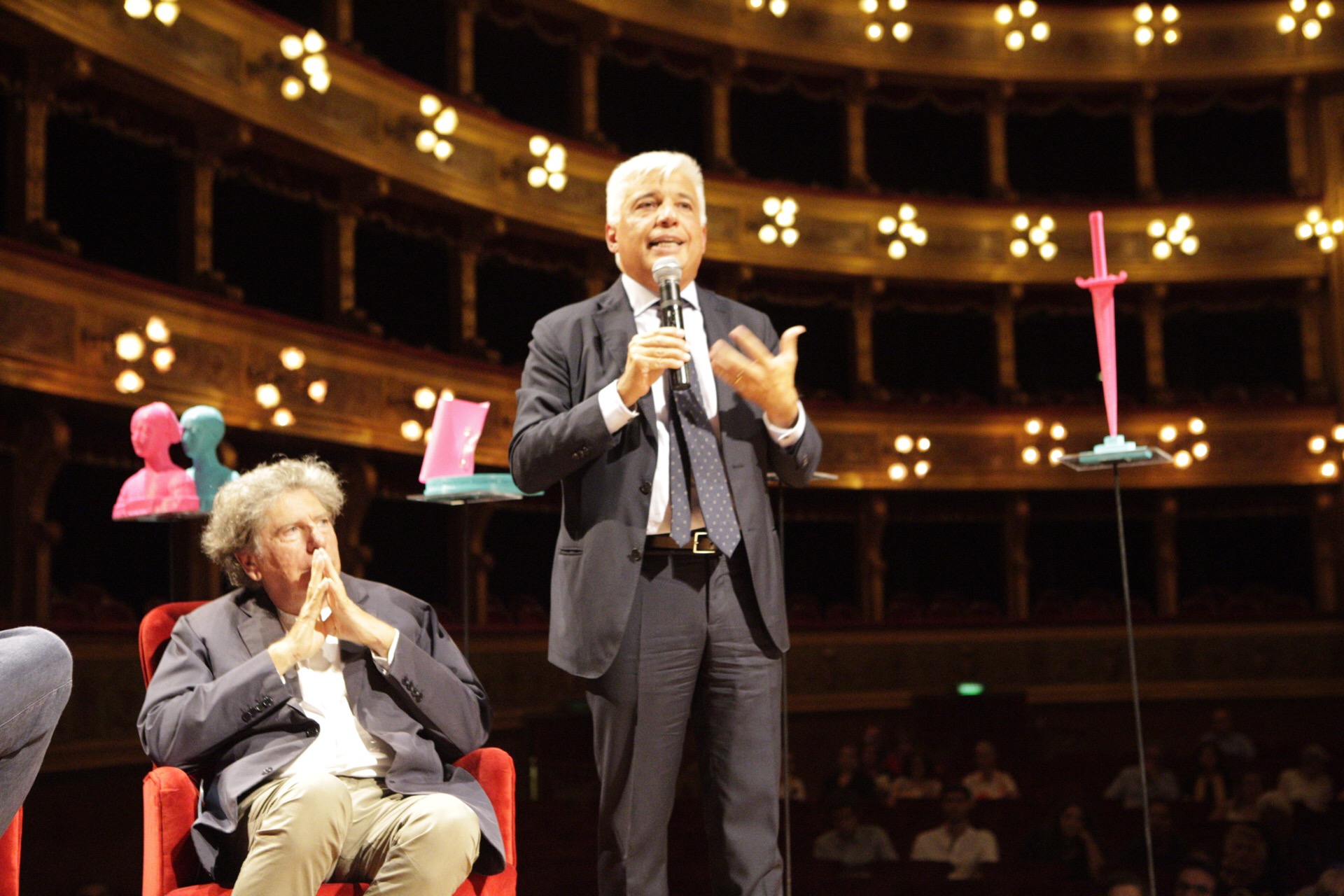 Gabriele Ferro e Francesco Giambrone alla presentazione del cartellone del Massimo