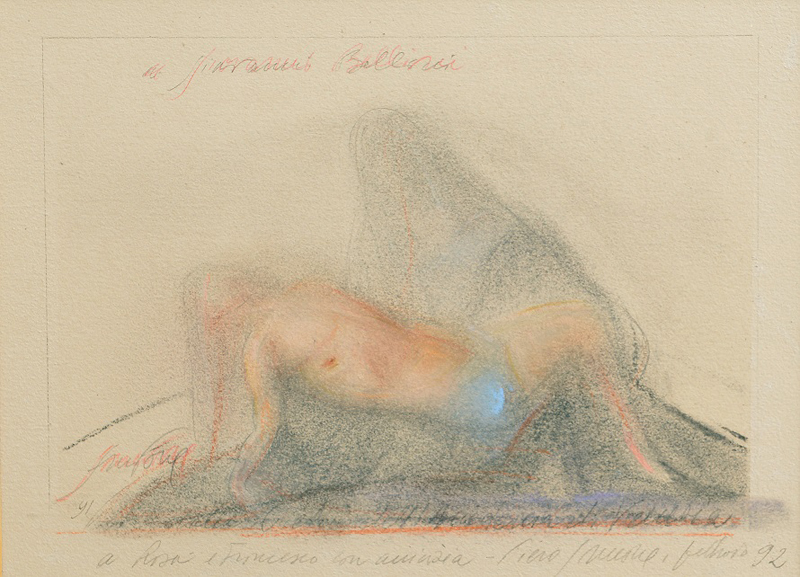 Piero Guccione, a Giovanni Bellini Studio della Pietà dell'Accademia di Venezia pastello su carta 1992