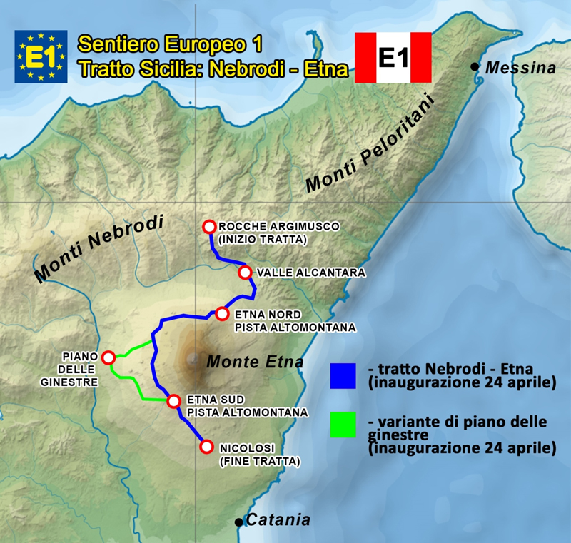 Mappa del primo tratto sentiero E 1