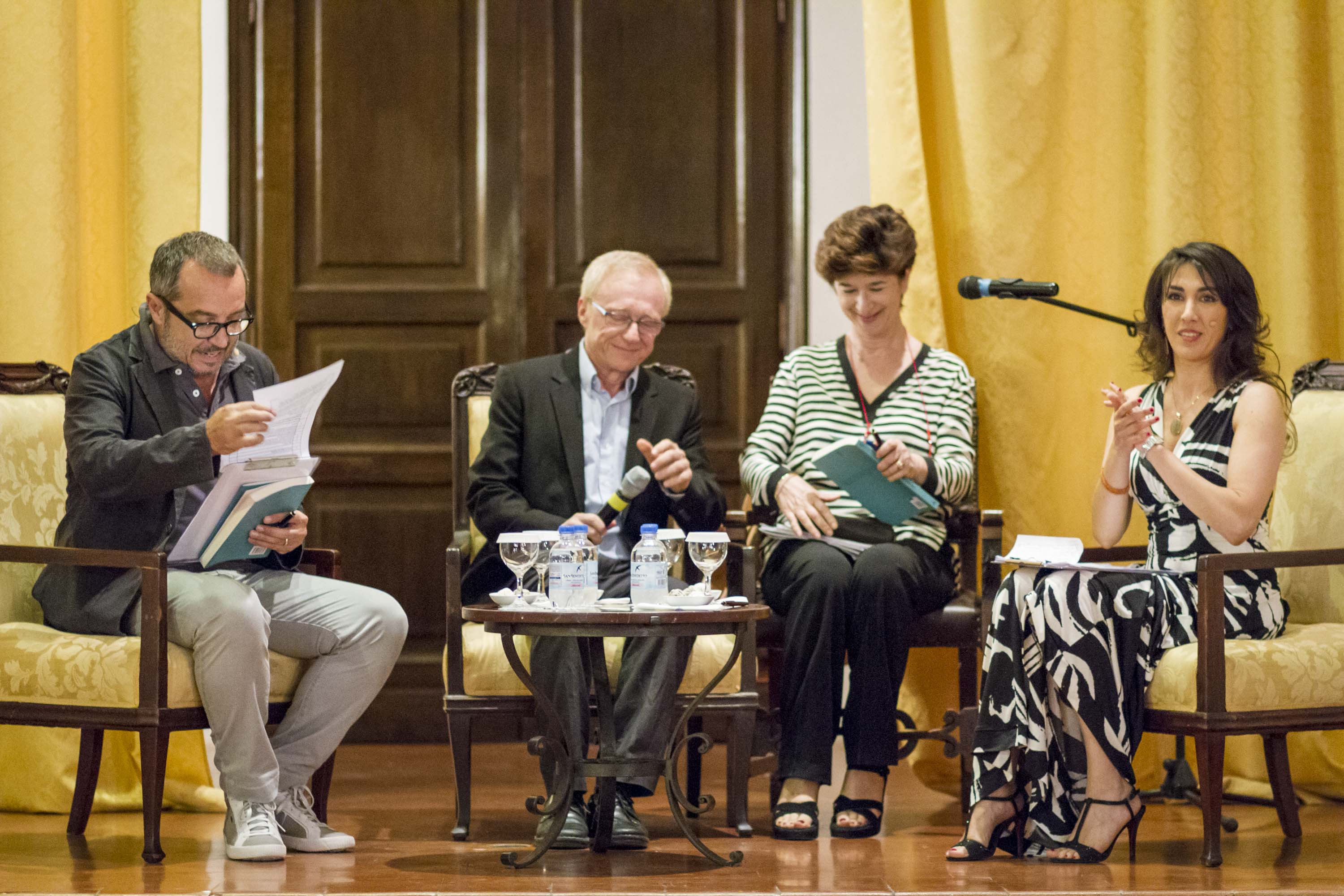 Da sinistra Franco Di Mare, David Grossman, Marina Astrologo e Antonella Ferrara