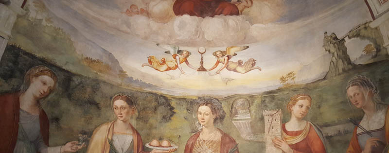 Il paesaggio, in un dettaglio dell'affresco le Vergini Martiri