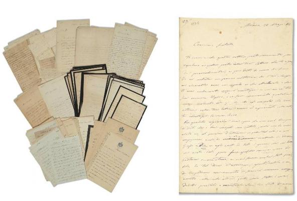 Alcune lettere di Giovanni Verga che saranno battute all'asta (foto tratte da Christie's.com)