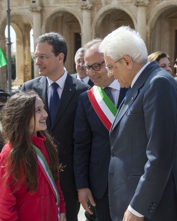 Il vicepresidente dell'Ars Lupo, il sindaco di Noto Bonfanti e il presidente Mattarella a Noto