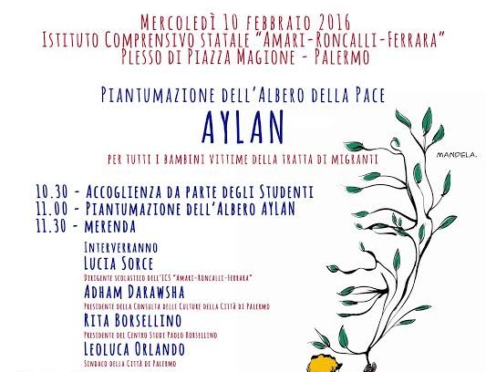 Palermo, il 10 febbraio sarà piantato un albero per Aylan e i bambini migranti morti