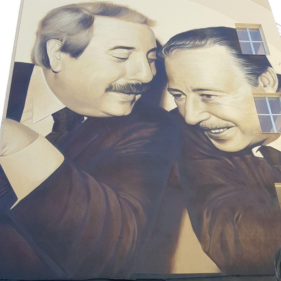 Consegnato il murale dedicato a Falcone e Borsellino sulla parete dell’Istituto Nautico di Palermo