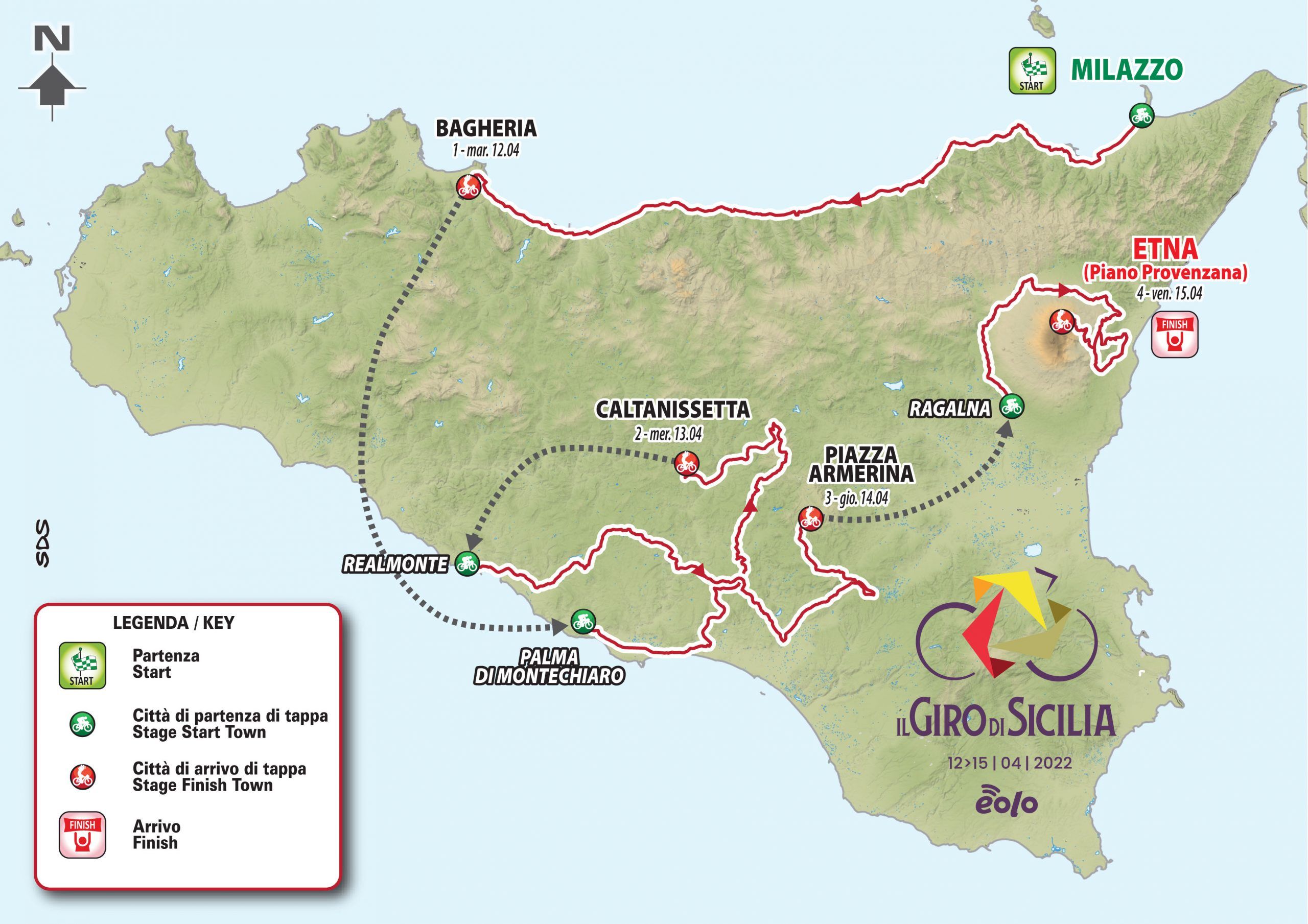 Presentate le quattro tappe del Giro di Sicilia Eolo 2022