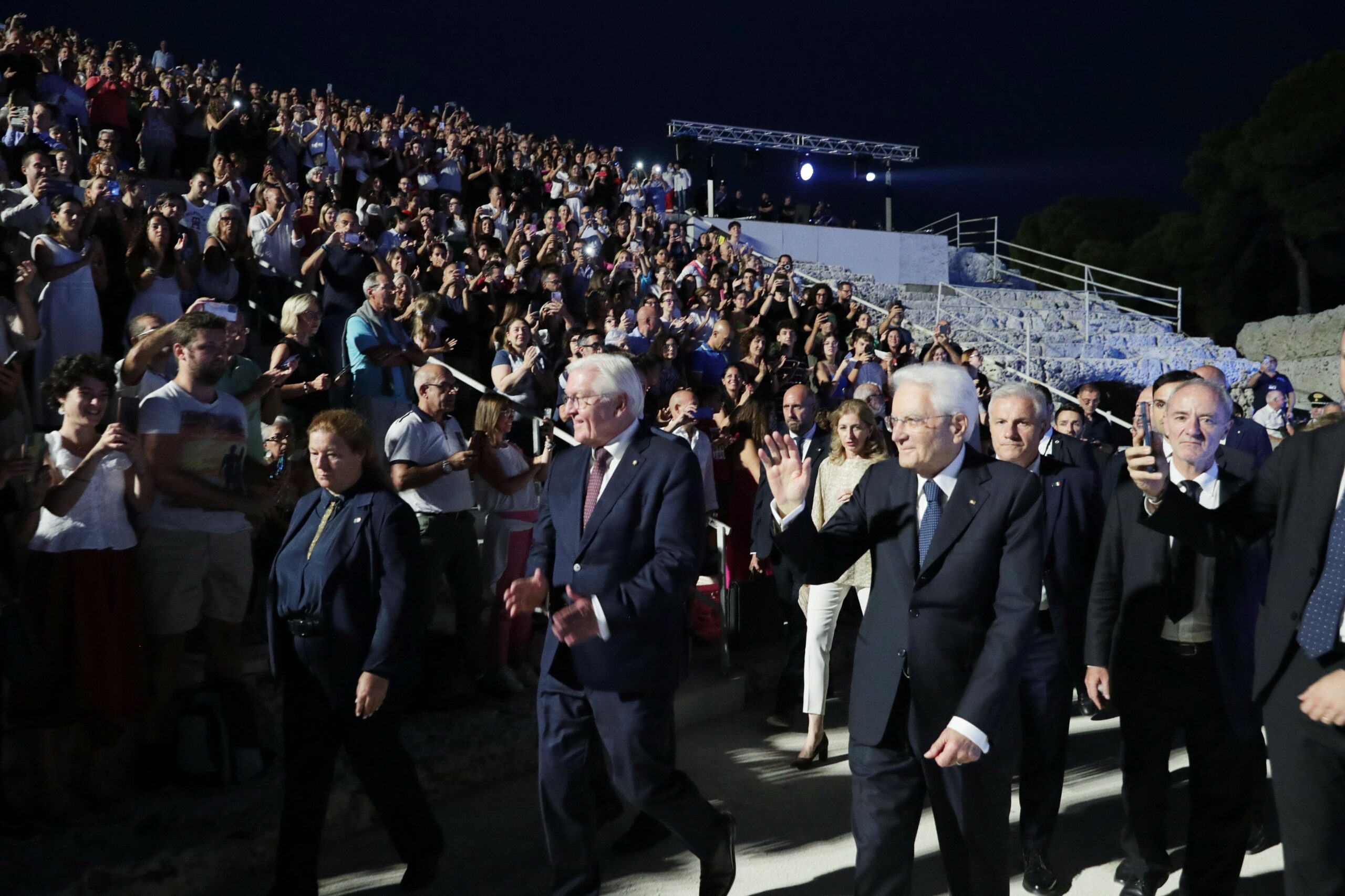 Mattarella e Steinmeier, due Capi di Stato al Teatro Greco di Siracusa per l’Ulisse di Peparini