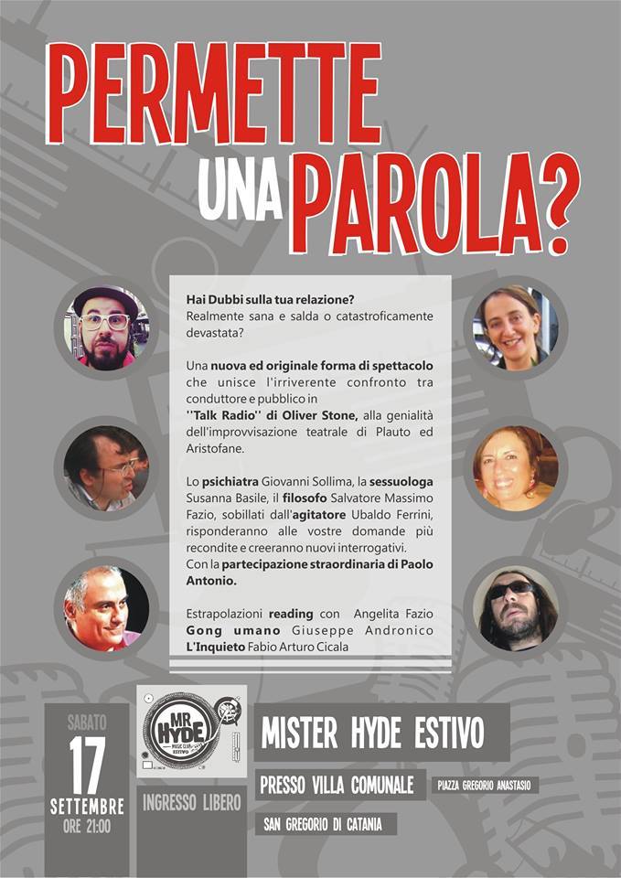 Uno dei manifesti del format "Permette una parola?"